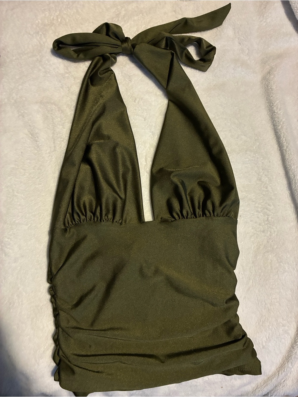 Windsor Halter Top Solid Olive Women’s Size S Regular